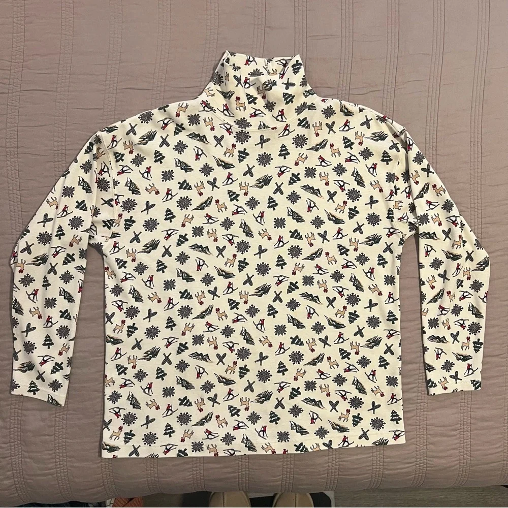 Eastern Mountain Sports Cream Patterned Turtleneck - Picture 6 of 6